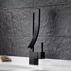 Mitigeur lavabo design en laiton Noir