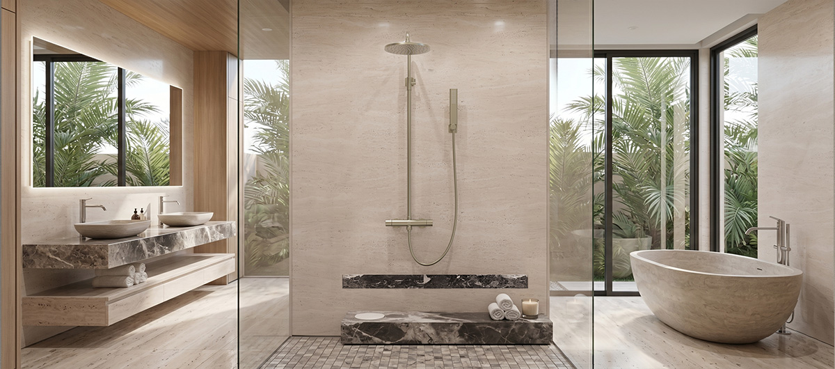 Colonne de douche thermostatique