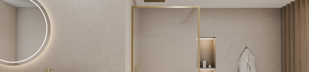 Paroi de douche dorée Paroi de douche dorée