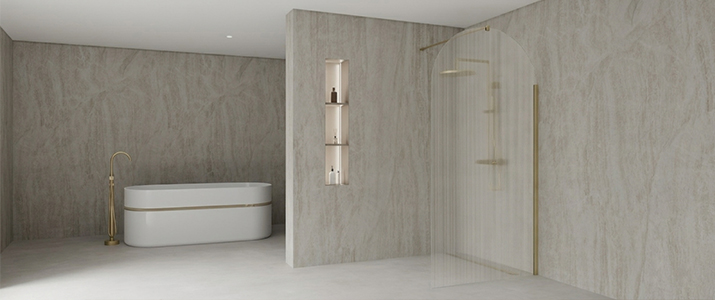 Paroi de douche arrondie