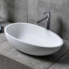 Vasque ovale moderne en résine blanche mate ou brillante