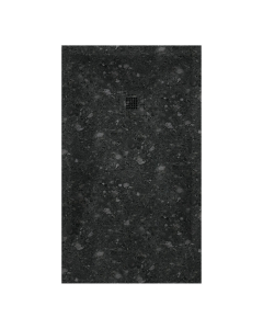 Receveur de douche Terrazo Noir, finition Lisse Stone 3D, grille de couleur