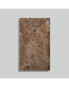 Receveur de douche Oasis brun clair, finition Lisse Stone 3D, grille de couleur