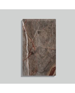 Receveur de douche Forêt Tropicale Brun, finition Lisse Stone 3D, grille de couleur