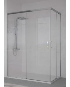 Paroi de douche fixe avec deux portes coulissantes Chromé, Série Q