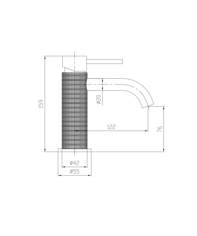 Mitigeur lavabo à poser Gun métal - Ischia