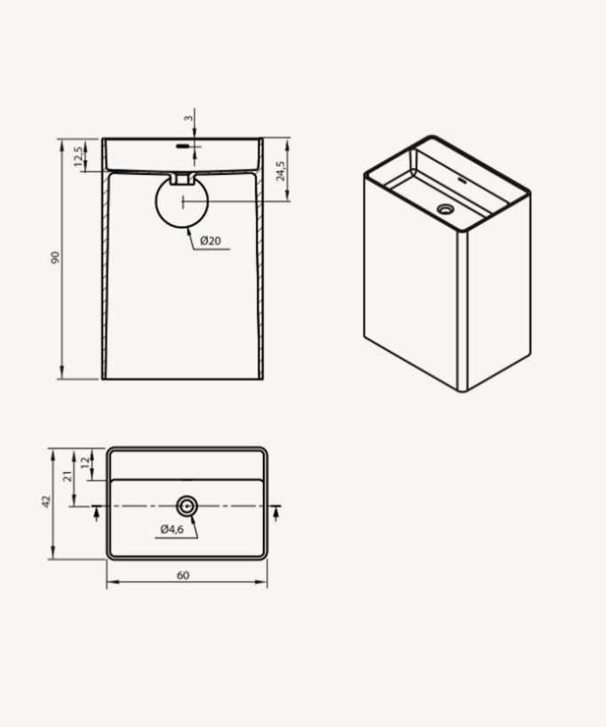 Lavabo colonne moderne Cabanes - Blanc