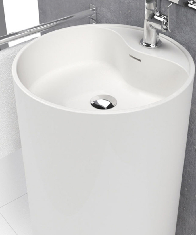 Vasque colonne moderne Vistabella - Blanc Ø45 cm