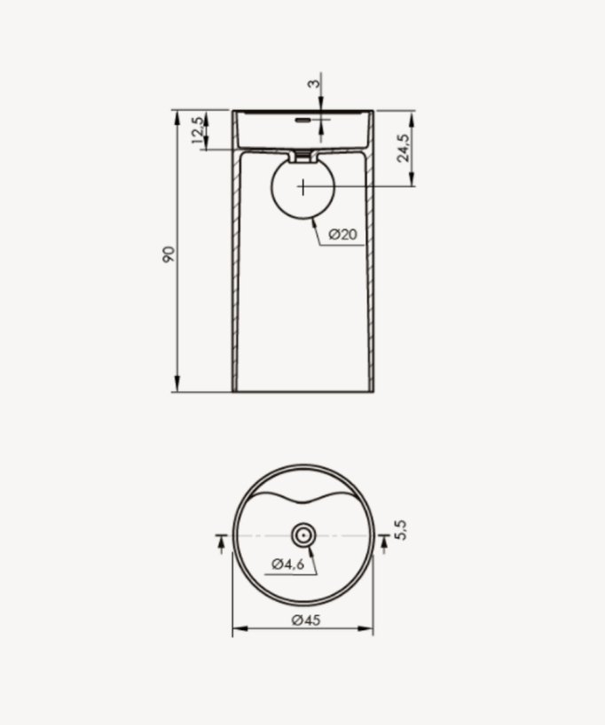 Vasque colonne moderne Vistabella - Blanc Ø45 cm