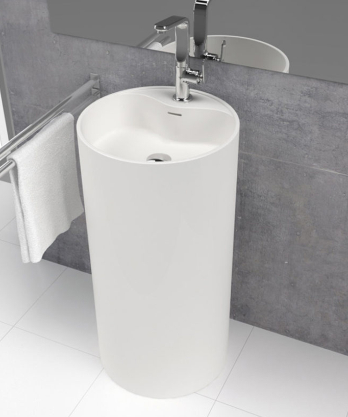 Vasque colonne moderne Vistabella - Blanc Ø45 cm