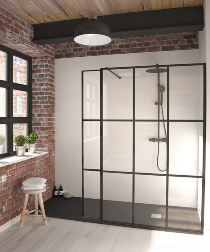 Paroi de douche fixe Single sérigraphié