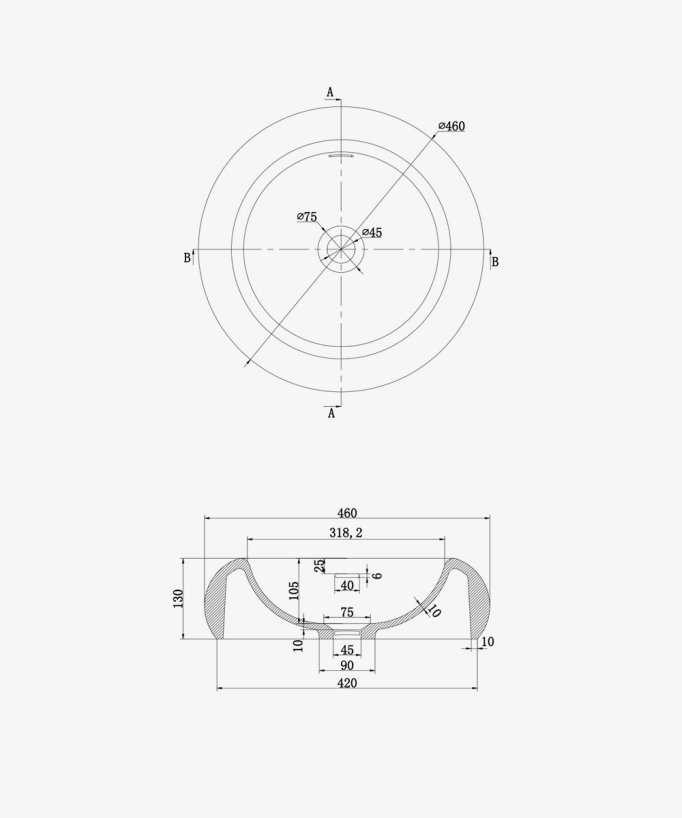 Vasque ronde à poser en solid surface Blanc mat - Sibiti
