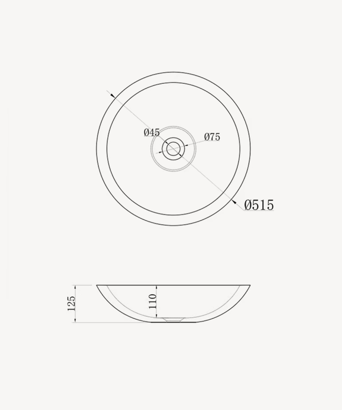 Vasque ronde à poser en solid surface Blanc mat - Mossendjo
