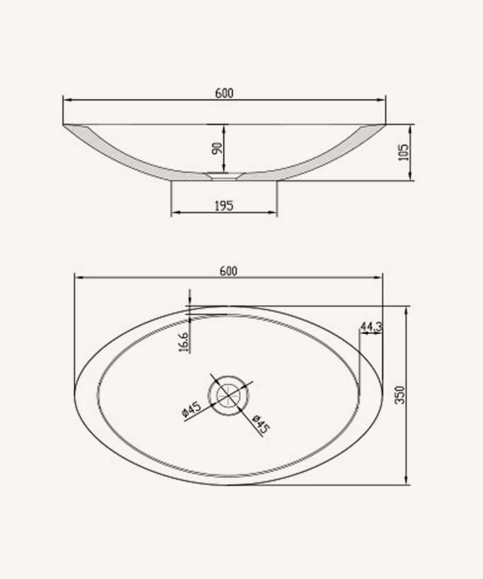 Vasque ovale à poser en solid surface Blanc Mat - Kinkala