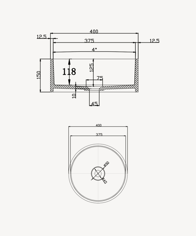 Vasque ronde à poser en solid surface Blanc mat - Makoua