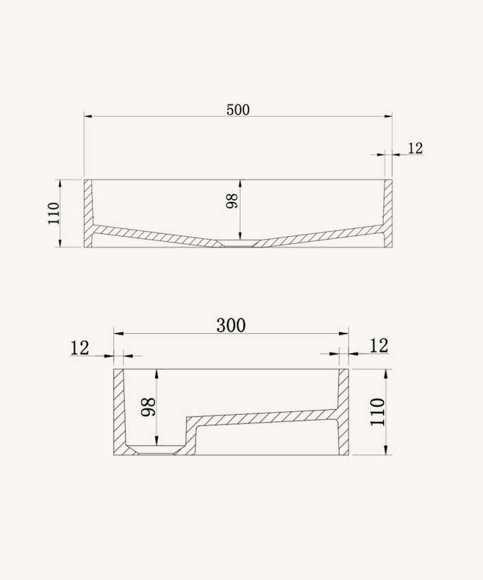 Vasque rectangulaire à poser en solid surface Blanc mat - Shanga