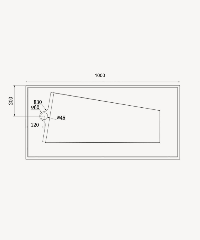 Lavabo rectangulaire suspendu en résine minérale Blanc mat - Kipushi
