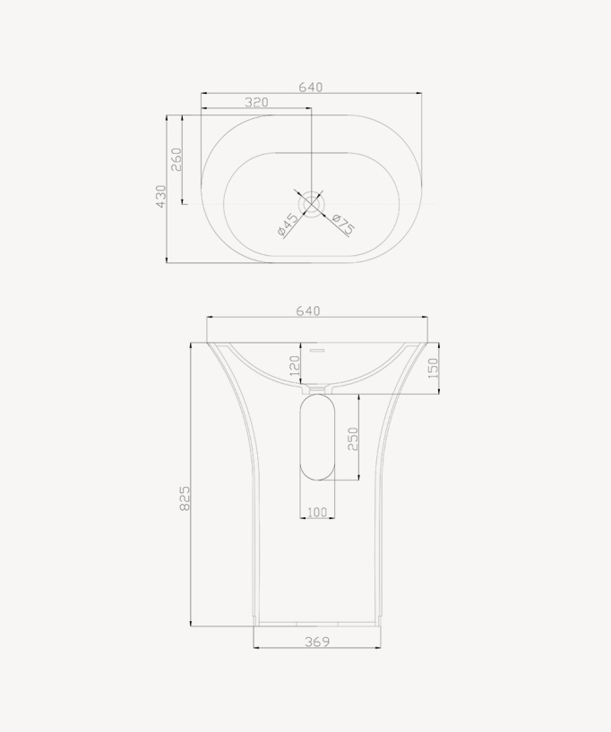 Lavabo totem ovale à poser en résine minérale Blanc Mat - Madingo