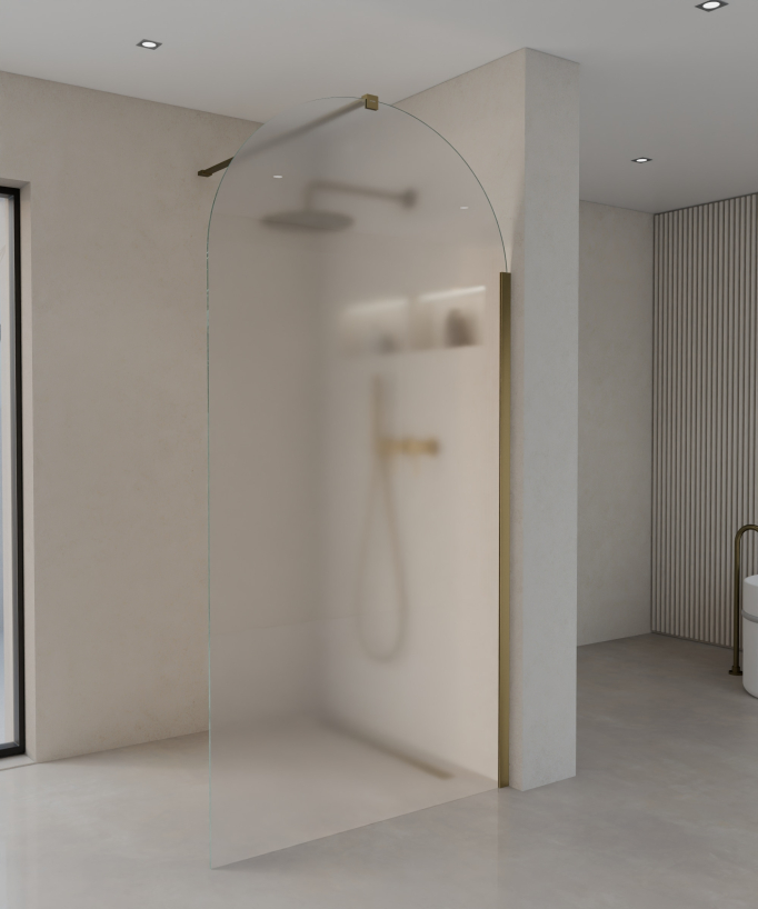 Santana - Paroi de douche design or brossé verre Ice 