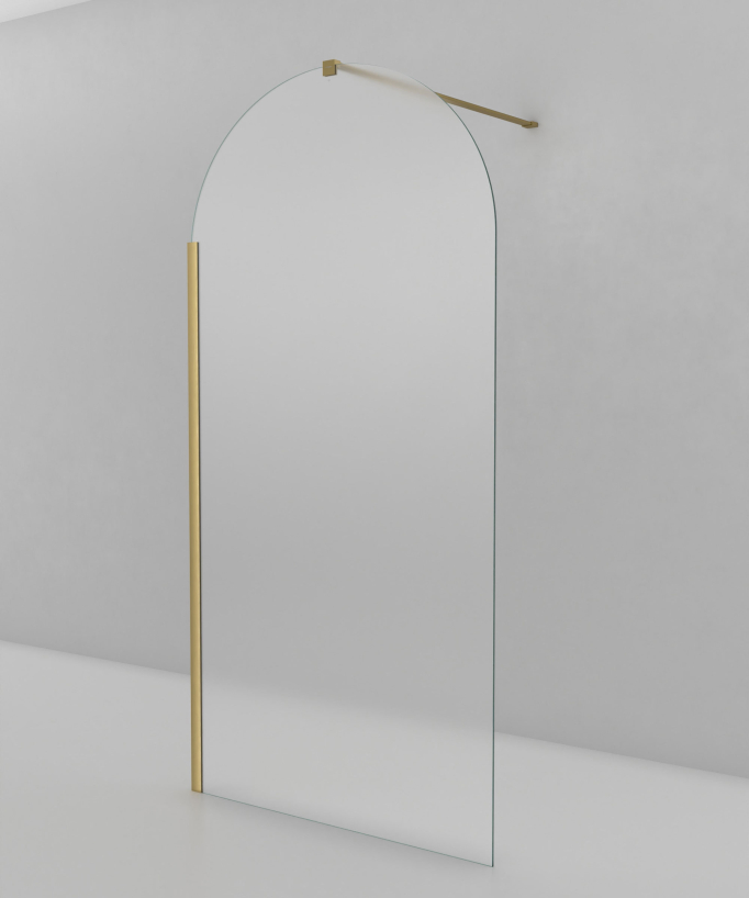 Santana - Paroi de douche design or brossé verre Ice 