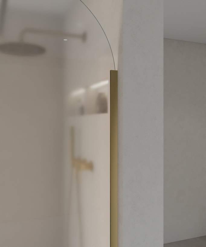 Santana - Paroi de douche design or brossé verre Ice 