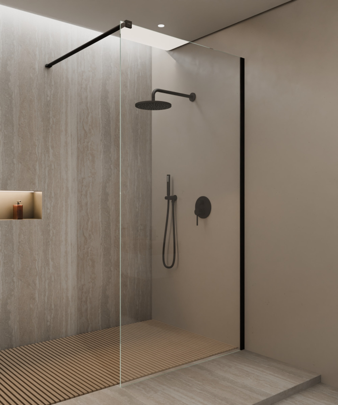 Lixa - Paroi de douche fixe noir