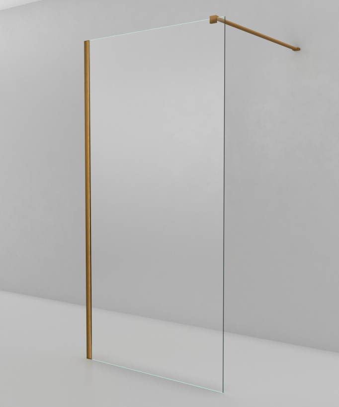 Lixa - Paroi de douche fixe en verre transparent bronze