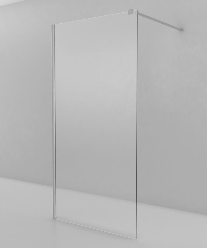 Lixa - Paroi de douche fixe en verre transparent nickel brossé