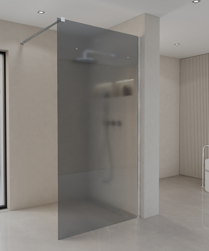 Seia - Paroi de douche verre fumé avec profilé chromé
