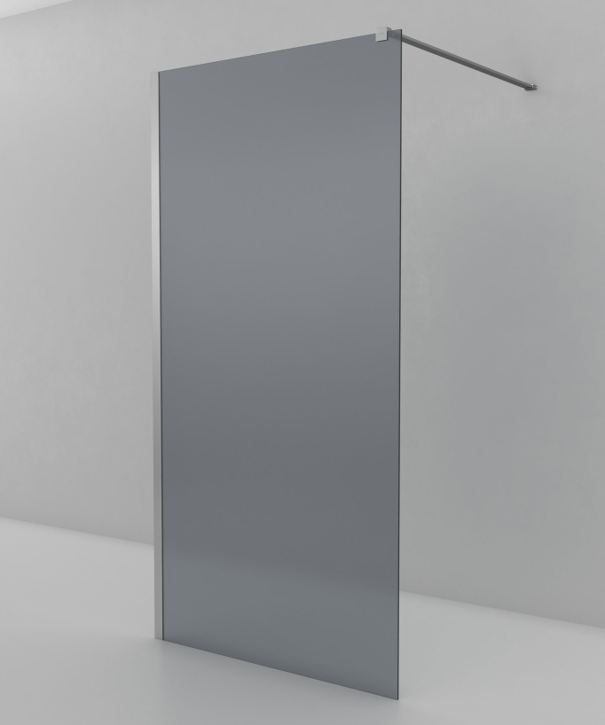 Seia - Paroi de douche verre fumé avec profilé chromé