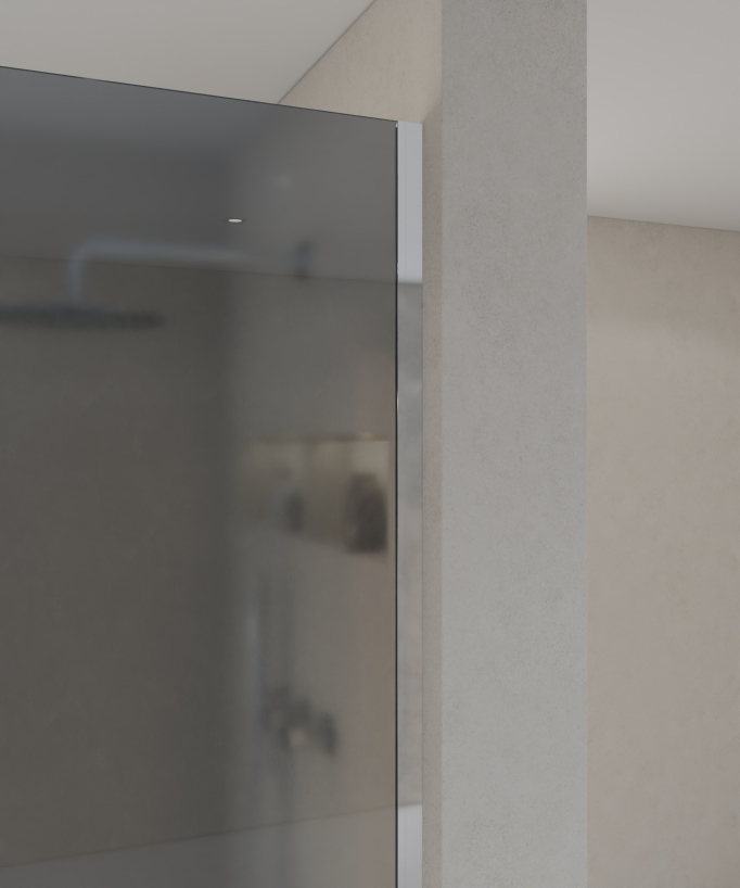 Seia - Paroi de douche verre fumé avec profilé chromé