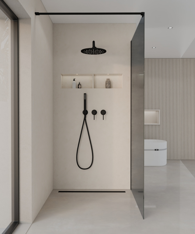 Seia - Paroi de douche noir fumé 