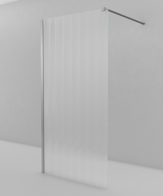 Vizela - Paroi de douche cannelée finition chromé