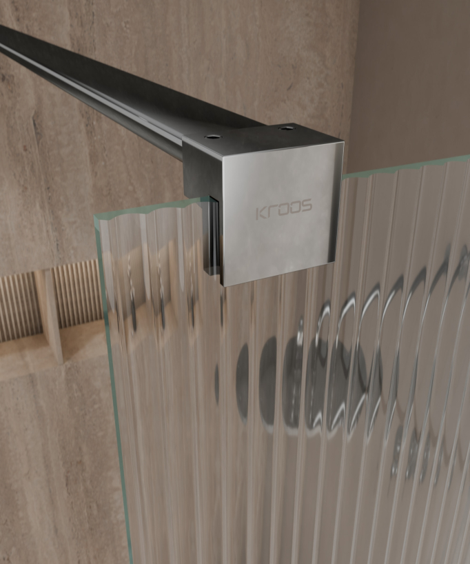 Vizela - Paroi de douche cannelée finition chromé