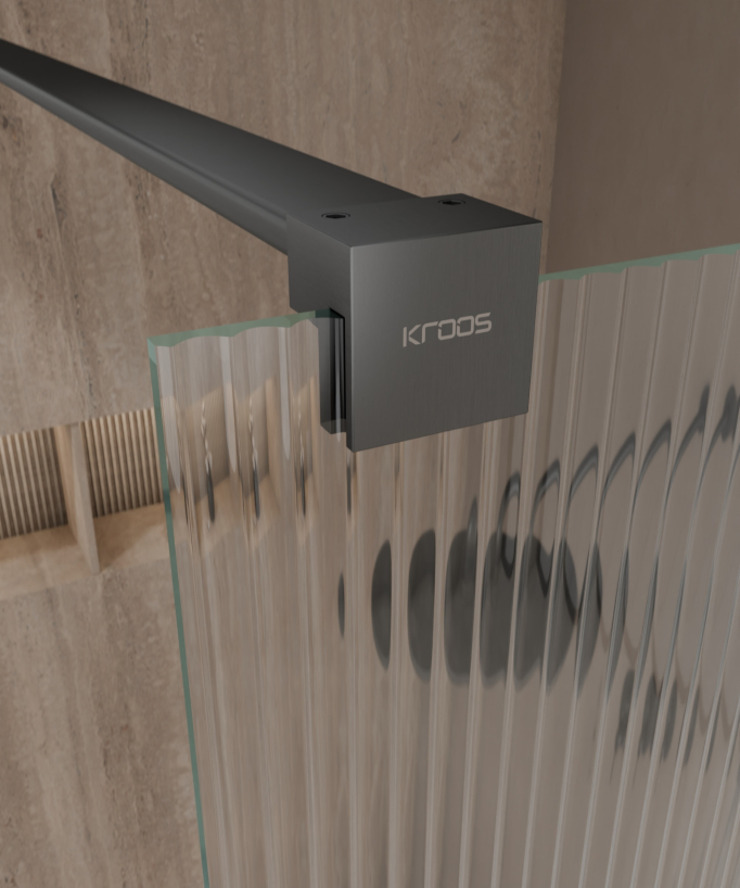 Vizela - Paroi de douche fixe gunmetal