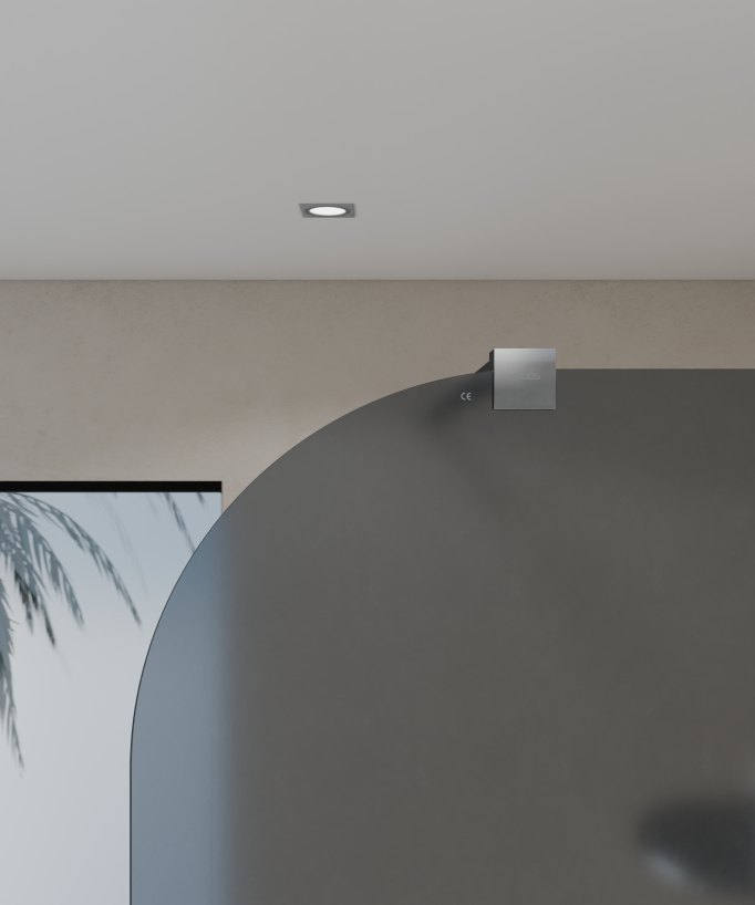 Beja - Paroi de douche fixe en verre fumé, profilé chromé