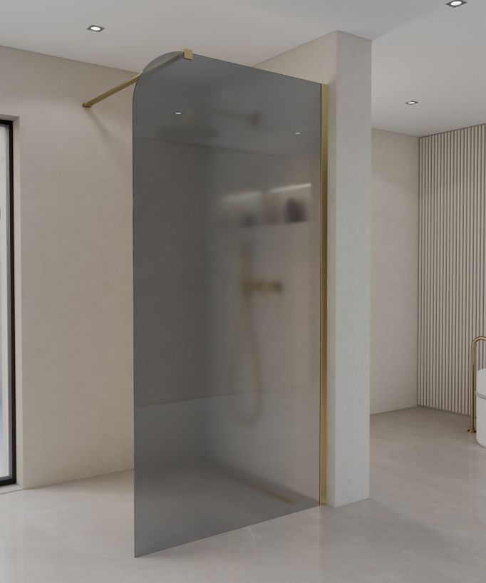 Beja - Paroi de douche doré brossé fumée