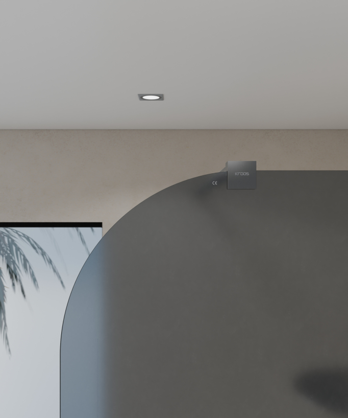 Beja - Paroi de douche verre fumé fixe, profilé gunmetal