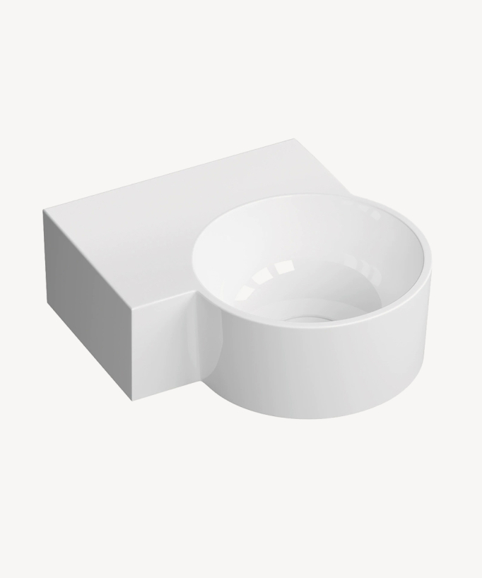 Ovo - Lave-mains suspendu rond Blanc brillant