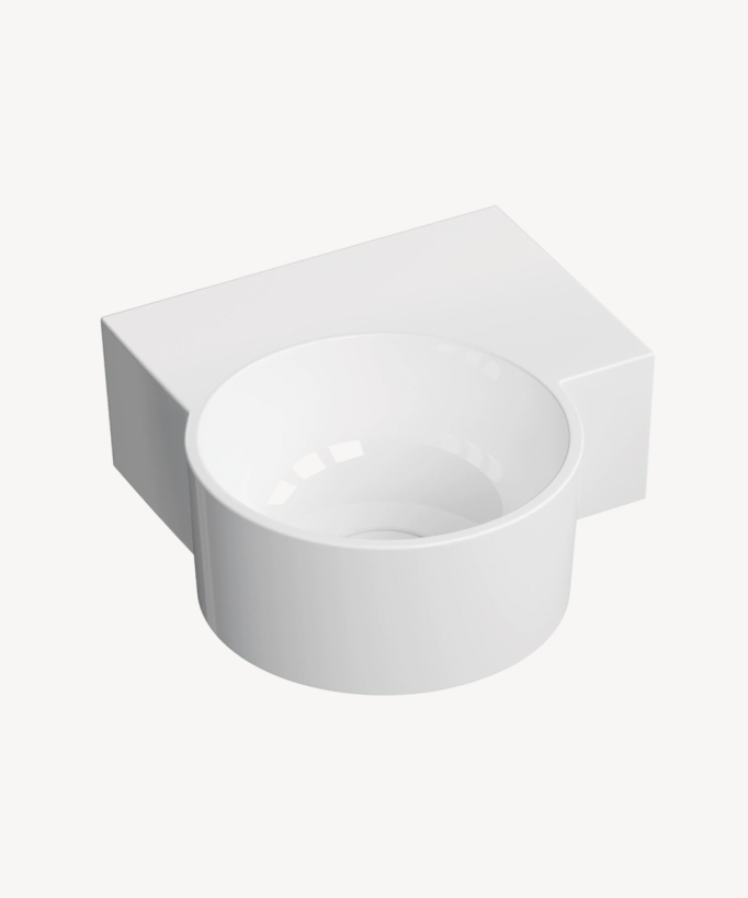 Ovo - Lave-mains suspendu rond Blanc brillant