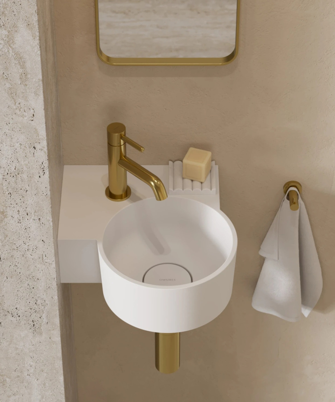 Ovo - Lave-mains suspendu rond Blanc mat