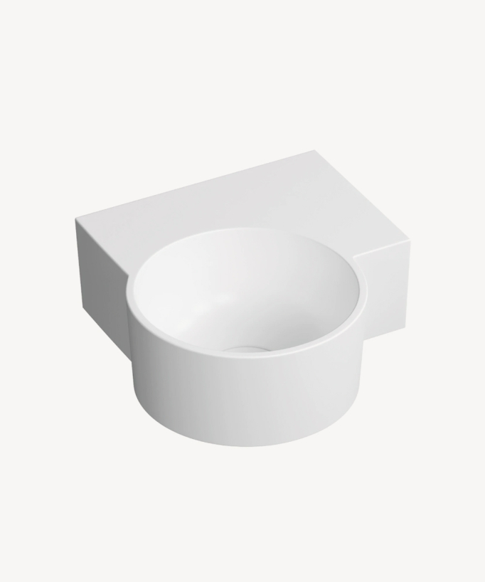Ovo - Lave-mains suspendu rond Blanc mat