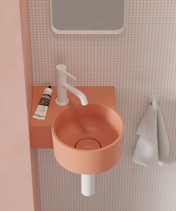 Ovo - Lave-mains suspendu rond Corail