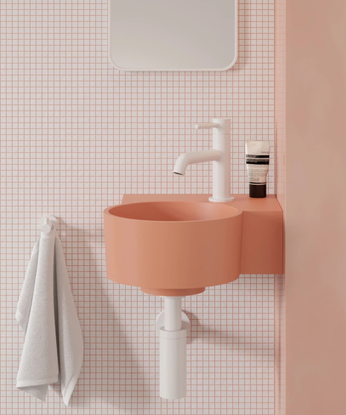 Ovo - Lave-mains suspendu rond Corail