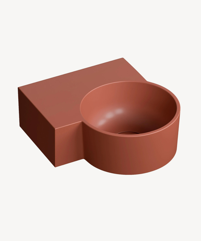 Ovo - Lave-mains suspendu rond Terracota
