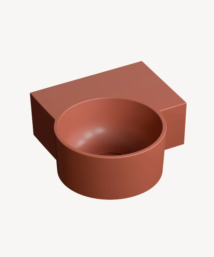 Ovo - Lave-mains suspendu rond Terracota