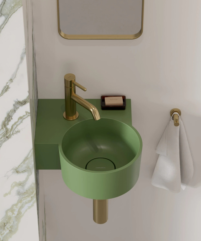 Ovo - Lave-mains suspendu rond Olive