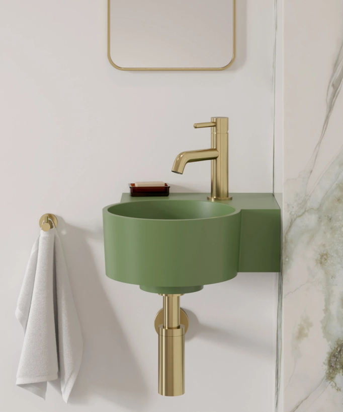 Ovo - Lave-mains suspendu rond Olive