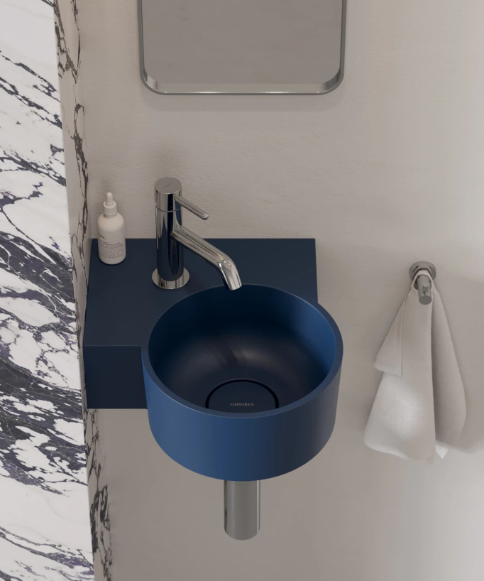 Ovo - Lave-mains suspendu rond Bleu