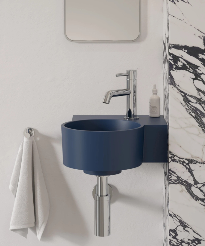 Ovo - Lave-mains suspendu rond Bleu